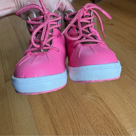 Oshkosh B’gosh Wistman Boots Pink Brown Winter Lace Up Warm Toddler Girls Size 8 - Picture 8 of 11